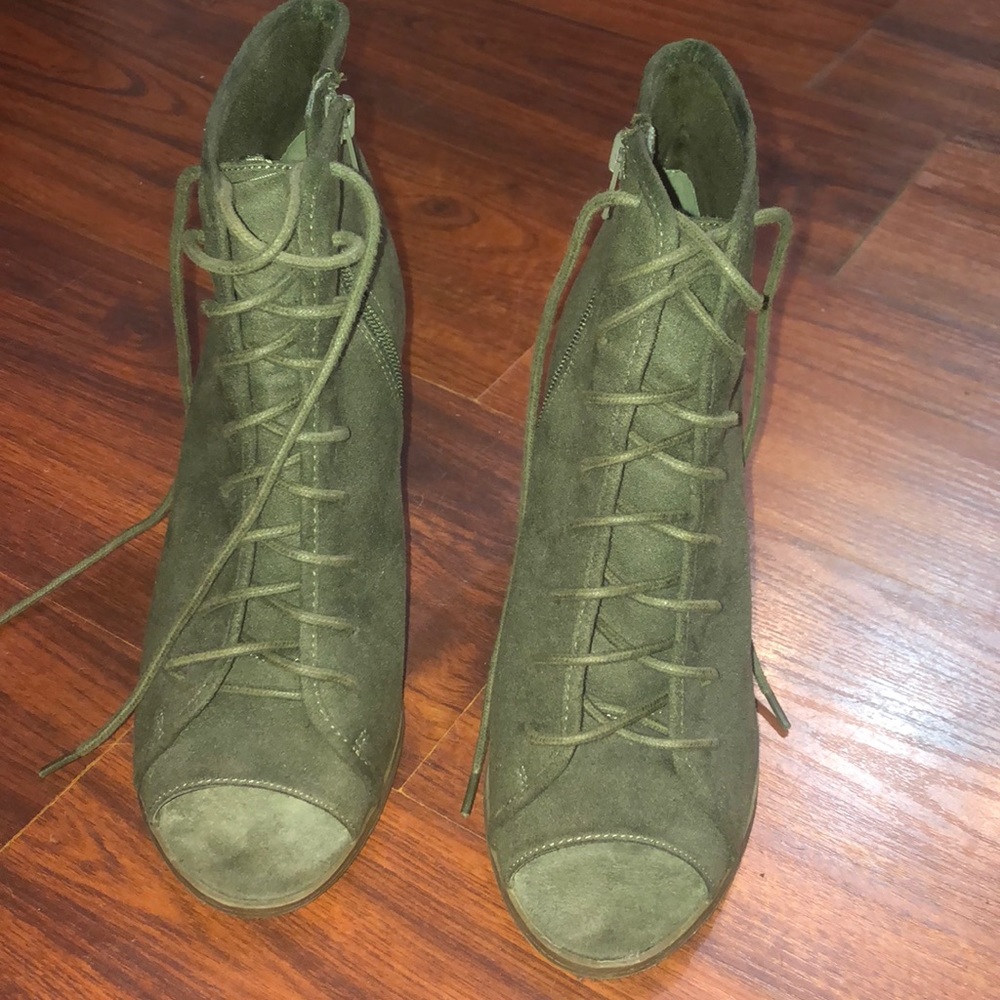 Olive green booties